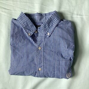 Chaps Men’s Short Sleeve Blue Check Shirt Size XL